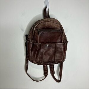 Le Donne leather collection small backpack brown leather